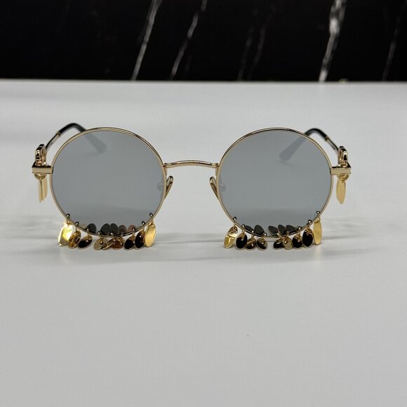 NEW VALENTINO VLS-174A SILVER GOLD WOMEN SUNGLASSES - Picture 4 of 12